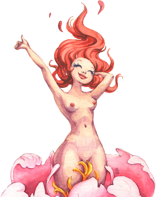 Рисуем яркую стилизованную иллюстрацию — цветок и фигура человека