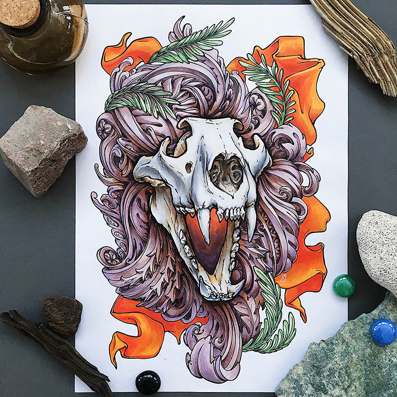 “Dark Baroque Skulls” prints