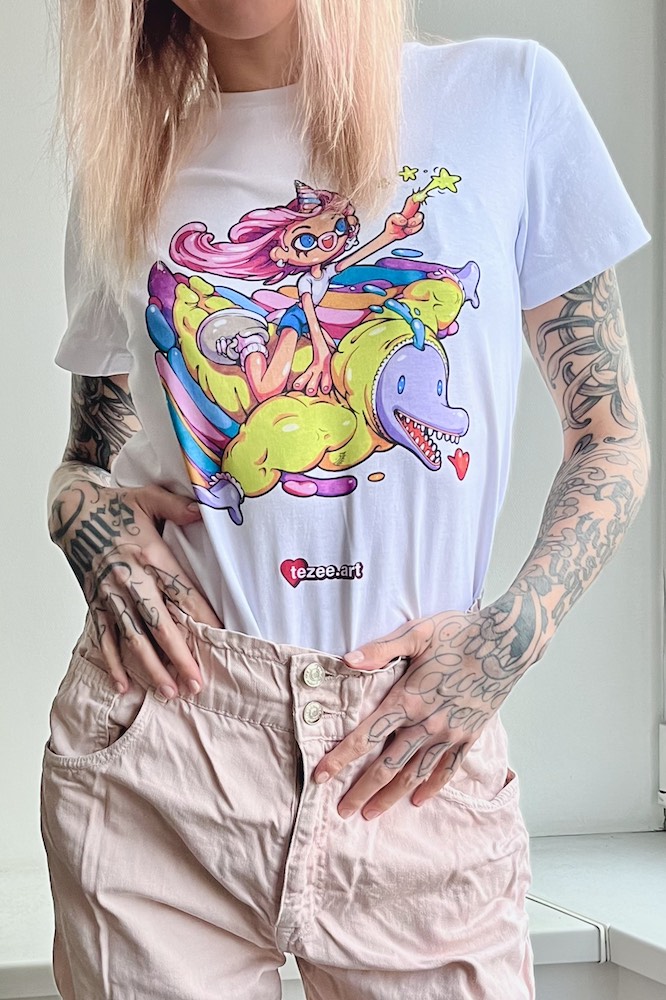 Skater Girl Magic Dolphin T-shirt